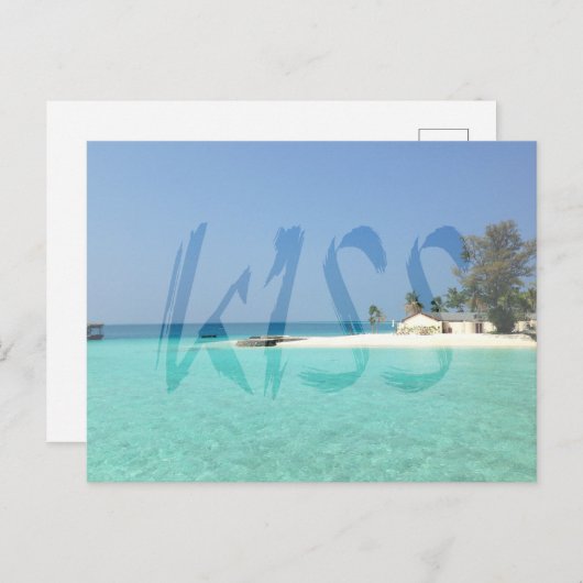 Kiss Transparant White Graffiti Briefkaart (Voorkant / Achterkant)