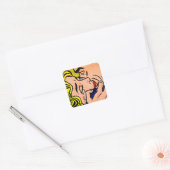 Kiss V - Lichtenstein - Pop Art Vierkante Sticker (Envelop)
