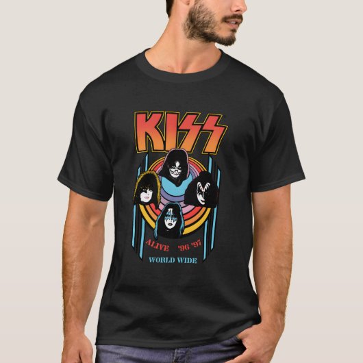 Kiss - Wereldwijd levend T-shirt (Voorkant)