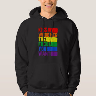 Kiss wie de F die je wilt, wil Lgbetq Lesbian Awar Hoodie
