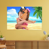 KISS WRESTLING CANVAS AFDRUK (Insitu (Woonkamer))