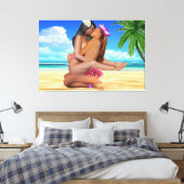 KISS WRESTLING CANVAS AFDRUK (Insitu (Slaapkamer))