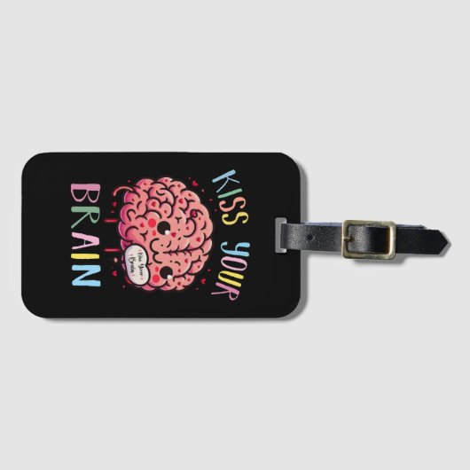 Kiss Your Brain Teacher Bagagelabel (Voorkant (horizontaal))