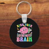 Kiss Your Brain Valentines Autism Awareness Teache Sleutelhanger (Voorkant)