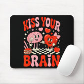 Kiss Your Brain Women Valentine's Day Retro School Muismat (Met muis)