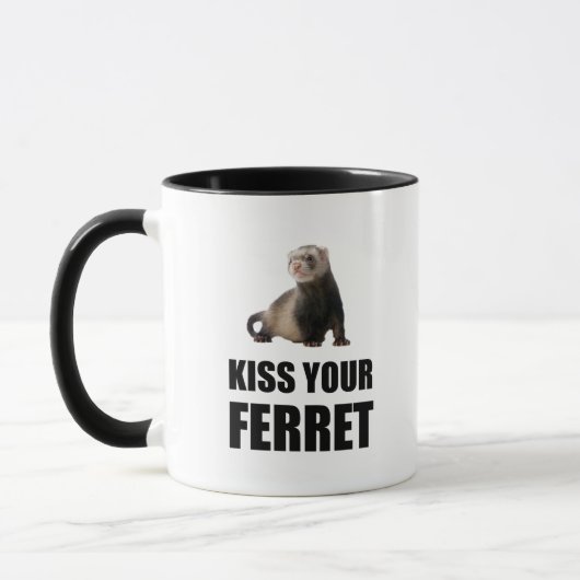 Kiss Your Ferret Funny Mok (Links)