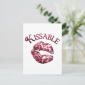 Kissable Glitter Smooch Briefkaart (Staand voorkant)