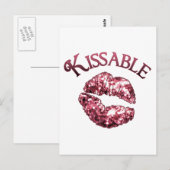 Kissable Glitter Smooch Briefkaart (Voorkant / Achterkant)