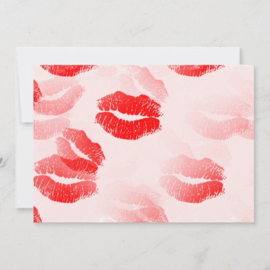 Kissable Lips Invitation Kaart (Voorkant)