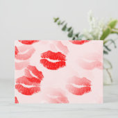 Kissable Lips Invitation Kaart (Staand voorkant)