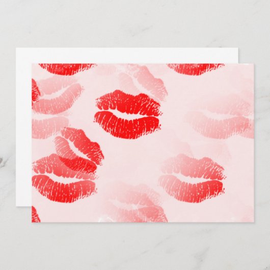 Kissable Lips Invitation Kaart (Voorkant / Achterkant)