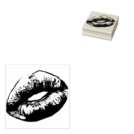 Kissable Lips Lipstick Rubberstempel (Gestempeld)