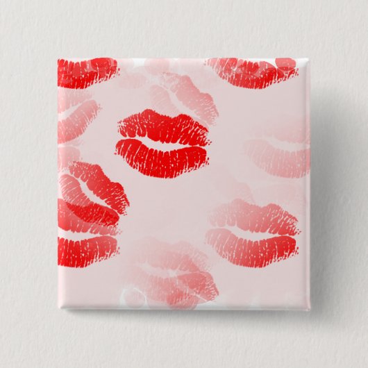 Kissable Lips Square Button (Voorkant)