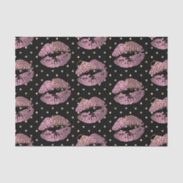 Kissable Pink Glitter Lips Tissuepapier