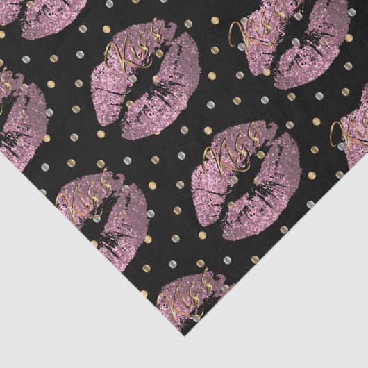 Kissable Pink Glitter Lips Tissuepapier (Detail)