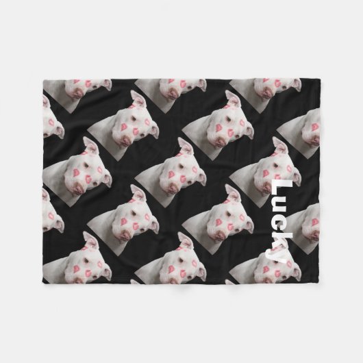 Kissable Pit Bull Fleece Deken (Voorkant (Horizontaal))