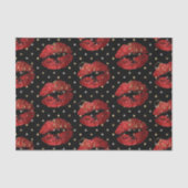 Kissable Red Glitter Lips Tissuepapier (Voorkant)