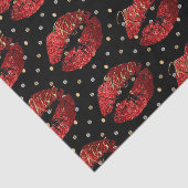 Kissable Red Glitter Lips Tissuepapier (Detail)