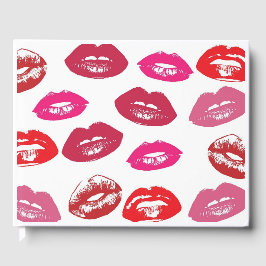 Kissbare lips (zogende lips, rode en roze lipstick gastenboek