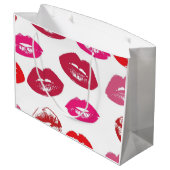 Kissbare lips (zogende lips, rode en roze lipstick groot cadeauzakje (Achterkant Gekanteld)