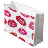 Kissbare lips (zogende lips, rode en roze lipstick groot cadeauzakje (Voorkant Gekanteld)