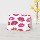 Kissbare lips (zogende lips, rode en roze lipstick kaart (Gele Bloem)