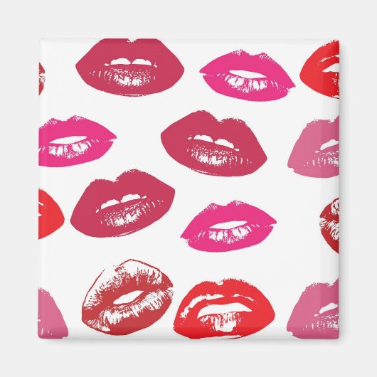 Kissbare lips (zogende lips, rode en roze lipstick magneet (Voorkant)