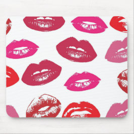 Kissbare lips (zogende lips, rode en roze lipstick muismat