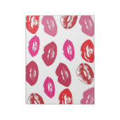 Kissbare lips (zogende lips, rode en roze lipstick notitieblok (Linkerzijde)
