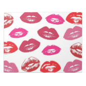 Kissbare lips (zogende lips, rode en roze lipstick notitieblok (Voorkant)