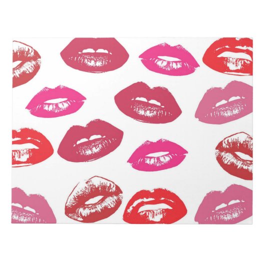 Kissbare lips (zogende lips, rode en roze lipstick notitieblok (Voorkant)