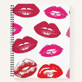 Kissbare lips (zogende lips, rode en roze lipstick notitieboek