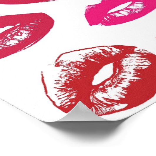 Kissbare lips (zogende lips, rode en roze lipstick poster (Hoek)