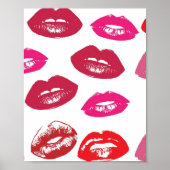 Kissbare lips (zogende lips, rode en roze lipstick poster (Voorkant)