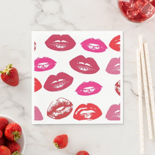 Kissbare lips (zogende lips, rode en roze lipstick servet (Insitu)