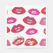 Kissbare lips (zogende lips, rode en roze lipstick servet (Voorkant)
