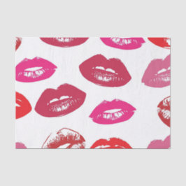 Kissbare lips (zogende lips, rode en roze lipstick tissuepapier