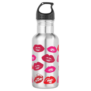 Kissbare lips (zogende lips, rode en roze lipstick waterfles