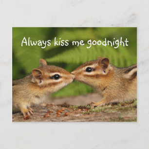 Kissend Baby Chipmunks Briefkaart