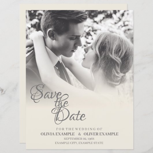 Kissend bruiloft in monochroom (Voorkant / Achterkant)