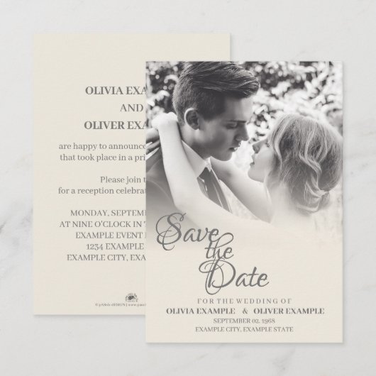 Kissend bruiloft in monochroom (Voorkant / Achterkant)