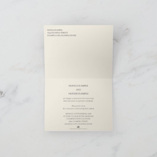 Kissend bruiloft in monochroom bedankkaart (Binnen)