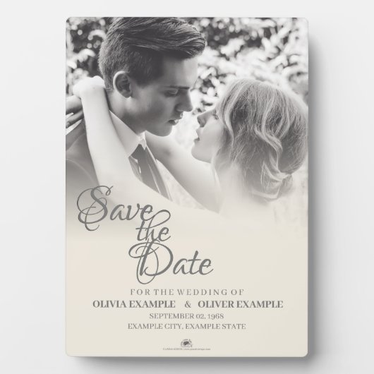 Kissend bruiloft in monochroom fotoplaat (voorkant)