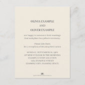 Kissend bruiloft in monochroom informatiekaartje (Achterkant)