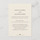 Kissend bruiloft in monochroom informatiekaartje (Achterkant)