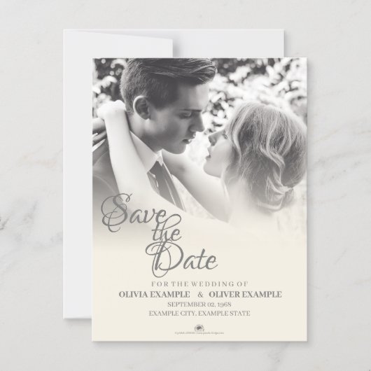 Kissend bruiloft in monochroom magnetische uitnodiging (Voorkant)