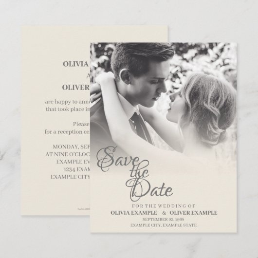 Kissend bruiloft in monochroom RSVP kaartje (Voorkant / Achterkant)