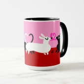 Kissend Canines 15 oz. Valentijn Mok (Voorkant rechts)