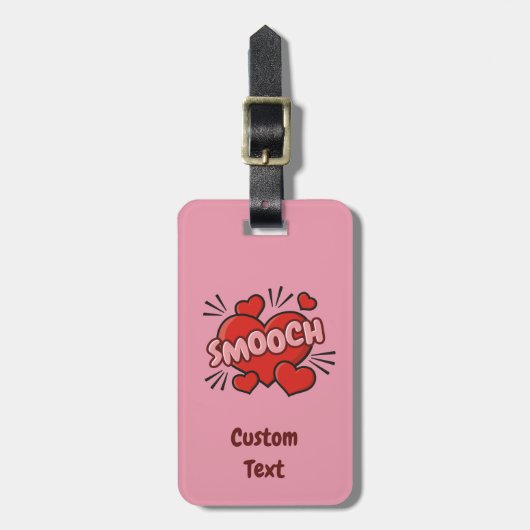 Kissend Comic Sound Effect Bagagelabel (Voorkant verticaal)