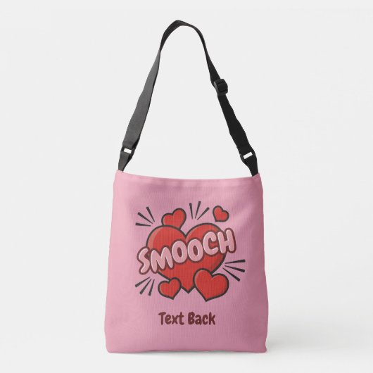 Kissend Comic Sound Effect Crossbody Tas (Achterkant)